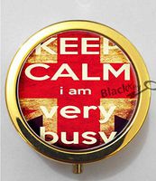 BlackKey I am Very Busy 3-Compartment Decorative Pocket Gift Box Case Organizer for Pill, Color 2 -1194