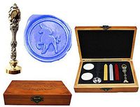 MNYR Fancy Unicorn Luxury Wood Box Silver Metal Peacock Wedding Invitations Gift Cards Paper Stationary Envelope Seals Custom Logo Wax Seal Sealing Stamp Wax Sticks Melting Spoon Wood Gift Box Kit