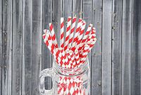 100 Pack Biodegradable Disposable Drinking Straws -7.7" for Birthdays,Parties,Holiday,Weddings,Baby Showers, Graduation Celebrations (Red)