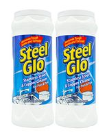 Steel Glo Stainless Steel Cookware Cleaner and Copper Cleaner (14 oz, 2 Pack) Helps Remove Stains and Tarnish from Pots and Pans, Multi-Purpose Metal Cleaner, Powder Form