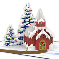 Unipop Cards Christmas Church Pop Up Card, 3D Christmas Cards, Christmas Pop Up card, Xmas Handmade Greeting Card, Holiday Pop Up Cards, Christmas 3D Greeting Card, Holiday 3D Cards 