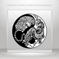 Sticker Dragon Tiger Yin Yang Tablet Laptops Weatherproof Sports Bikes (5 X 5 In)