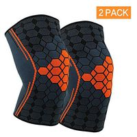 （2 Packs) Elbow Support Elbow Brace Sleeves for Running,Fitness, Basketball,Volleyball,Table Tennis, Relieve Muscle Damage, Tendonitis, Arthritis (Orange, X-Large)
