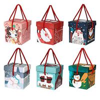 Thenxin 18pcs Christmas Candy Boxes Cardboard Goodie Cookie Treat Boxes for Party Favor Xmas Eve Gift Giving Packaging