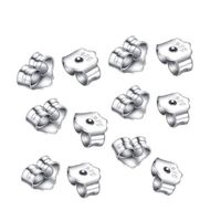100pcs Authentic Sterling Silver Butterfly Earring Safety Backs Earnut Ear Nut 5mm Clutches for Stud Dangle Earrings SS174