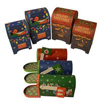 Christmas Gift Boxes Assortment with Holiday Designs; Mailbox Shapes, Nested in Various Sizes - 7 Pack