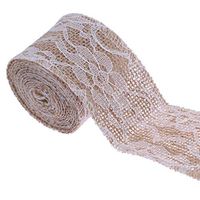 Meidexian888 Vintage Linen Ribbon, 1 Rolls of Natural Jute Linen Ribbon DIY Wedding Strap Party (C)