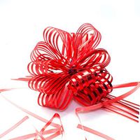 Mimi Pack Easy Pull and Tie Metallic Shine Bows (Red)