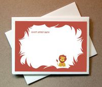 Personalized Lion Note Cards (40 Non-foldover Cards and Blank Envelopes)