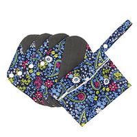 Hi Sprout Bamboo-Charcoal Reusable Sanitary Pads, Cloth Mama Menstrual Pads, Bohemian Fashion (WSDS05)