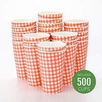 Disposable Paper Hot Cup, Spiral Wall Coffee Cup, Paper Tea Cup - Red Picnic Print - 16 oz - Insulated, No Need For Sleeves - 500ct Box - Restaurantware