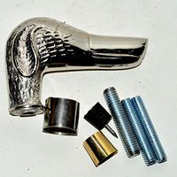 Vintage walking stick antique look designer dog brass handle cane