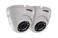 Lorex E581CD Series 5MP Super HD Indoor/Outdoor Day & Night IP Security Dome Camera with 2.8mm F2.0 Fixed Lens, 2592x1944, IP67 Weatherproof, Color Night Vision - 2 Pack
