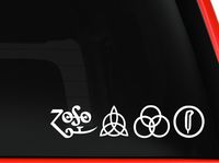 Led Zeppelin Rock Band Logos Car truck laptop macbook Window Vinyl Decal Sticker (white, 8" inches)