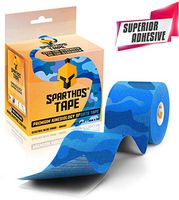 Sparthos Kinesiology Tape - Incredible Support for Athletic Kt Sports and Recovery - Free Kinesio Taping Guide! - Pain Leg Back Shoulder Ankle Knee Tendonitis Injury - Uncut (Electric Blue Camo)