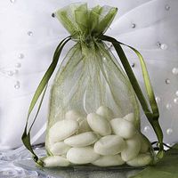 Efavormart 50PCS Moss/Willow Organza Gift Bag Drawstring Pouch Wedding Favors Bridal Shower Treat Jewelry Bags - 4"x6"