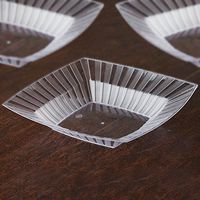 Tableclothsfactory 50 Pcs - Clear Square 32oz Disposable Plastic Bowls