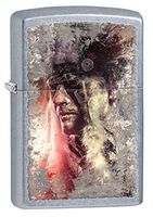 Zippo Native American Pocket Lighter, Street Chrome