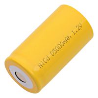 D-5000FT-UL - Rechargeable Battery, 1.2 V, Nickel Metal Hydride, 5 Ah, D, Flat Top, 60.96 mm (Pack of 2) (D-5000FT-UL)