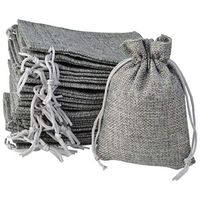45pcs Burlap Drawstring Bags Burlap Favor Gift Bags Small Gray Burlap Bags, Burlap Party Favor Bags Drawstring Jewelry Pouch Treat Bags Craft Bags for Wedding Party Birthday Christmas Gift DIY Craft