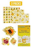 Reusable Beeswax Food Wraps, 3pcs by Blue Power Eco Enterprise – Eco-Friendly Food Wrap – Sustainable and Zero Waste Food Wrap - 1 Small, 1 Medium, 1 Large