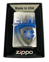 Zippo Custom Lighter - Emergency Medical Technician EMT w/Shield - Brushed Chrome