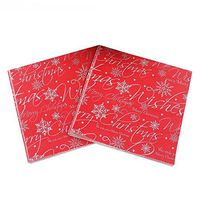 100 Count Red Paper Napkins Dinner, Christmas Themed Disposable Paper Party Napkins Soft and Absorbent