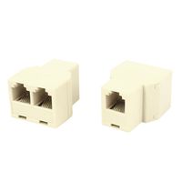 uxcell 2 Pcs RJ11 6P4C 1 to 2 Female Socket Connector Telephone Modular Splitter Adapter