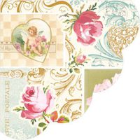 Round Paper Napkins Roses of Love Pink Rose Cupid Heart Decoupage