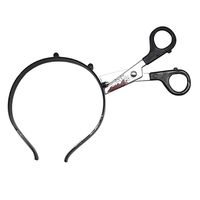 smallwoodi Halloween Head Toy,Decoration Props Plastic Through Head Fake Knife Syringe Scissors Head Buckle Tricky Simulation Weapon Head Chopper Scissors Cosplay Props Headband Scissor^