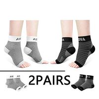 AVIDDA Ankle Brace for Men Women 2 Pairs Plantar Fasciitis Socks with Arch Support Compression Foot Sleeve for Achilles Tendon Support Sprained Ankle Swelling Flat Feet Black & White X-Large