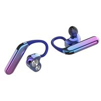 Godigi X6 Bluetooth 5.0 Headset, TWS Stereo Hanging Ear Earbuds,Sports Waterproof Dual Wireless Plating Earphone Built-in Microphone(Aurora)