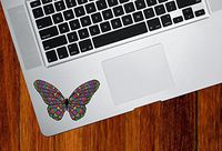 Yadda-Yadda Design Co. Patterned Butterfly - Rainbow - Vinyl Laptop Trackpad Tablet Decal Sticker - Copyright2016 YYDC (Size and Color Choices) (Small, 3.5" w x 2" h, Rainbow)
