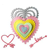 Heart Cutting Dies with Arrow Embossing Stencil in Dies-Cutting Machine for Card Making Scrapbooking(6pcs/Pack Heart die cuts)