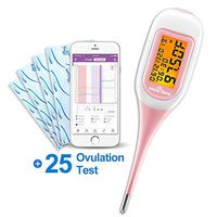 Easy@Home 25 LH Ovulation Test Strips and Smart Basal Thermometer Kit, FSA Eligible -The Reliable Ovulation Predictor Kit (25 LH + EBT-300)