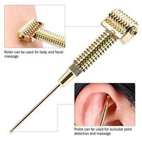 WellieSTR 1 Piece Multifunctional Ear Acupoint Probe Acupuncture Points Detector Facial Ear Acupoints Spring Needle Massage Roller Relieve Fatigue