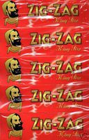 Sampler Pack - 5 Packets Zig Zag King Size Red Cigarette Rolling Papers