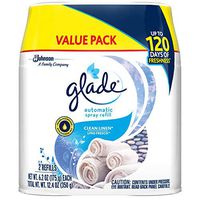 Glade Automatic Spray Refill, Air Freshener for Home and Bathroom, Clean Linen, 6.2 Oz, Pack of 2
