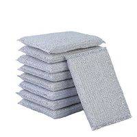 Scouring Pads For Pots/Non- Scratch Cleaning for Pans, Dishes, Utensils & Non-Stick Cookware - Sponge Use for Kitchen, Bathroom & Other Color Silver 3 Pack (x4) total 12 pcs