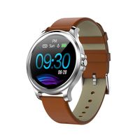 Smart Watch 1.3" LCD Touch Screen Stainless Steel with Heart Rate Monitor IP67 Waterproof Fitness Tracker Blood Pressure Activity Tracker Replacement Wristband Watch for Kids Women,Men,Brown