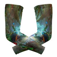 LEVEIS Peacock Arm Sleeves UV Protection for Men Women Sunblock Protective Gloves Running Golf Cycling Driving Long Arm Cover 1 Pair
