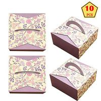 Paper Party Favor Boxes, Gift Box Treat Boxes - 10-Pack Vintage Floral Design Goodie Boxes for Birthdays and Events，Christmas (B)