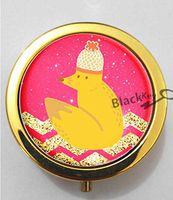 BlackKey Vintage Cute Fox Pattern 3-Compartment Decorative Pocket Gift Box Case Organizer for Pill, Color 2 -1280