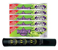 Herb Airtight Tube Pocket Protector with Juicy Jay's White Grape 1.25 Flavored Hemp Rolling Papers 5 Count DC Crafts Nation- Happy Face