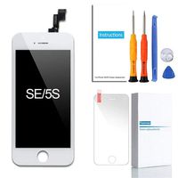 Fixerman for iPhone SE LCD Display Touch Screen Digitizer Replacement Kit with Repair Tools and Tempered Glass (White)