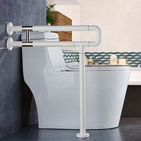 JCWANGDEFU Standard Size Grab Bar Handrails Hand Grips Safety Handle Assist Frame Railings Rail Support for Toilet Bathtub Bathroom Shower, 304 Stainless Steel, Anti-slip Nylon, White