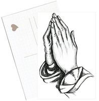 Praying Hands 4"x6" Set of 6 Linen Postcards