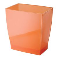 iDesign Spa Rectangular Trash Can, Waste Basket Garbage Can for Bathroom, Bedroom, Home Office, Dorm, College, 2.5 Gallon, Orange