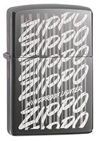 Zippo Script Laser Engraved Black Ice Lighter