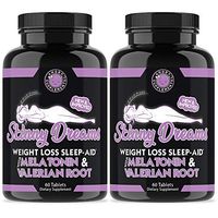Angry Supplements Skinny Dreams, Night Time Sleep Aid for All-Natural Weight Loss, Restful Sleep w/Melatonin, Burn Fat Overnight, Suppress Appetite, Non-GMO Vegetarian Formula (2-Bottles)